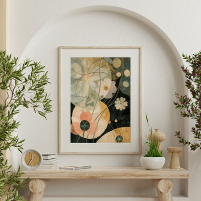 Botanical Floral Art Printable in Soft Neutrals