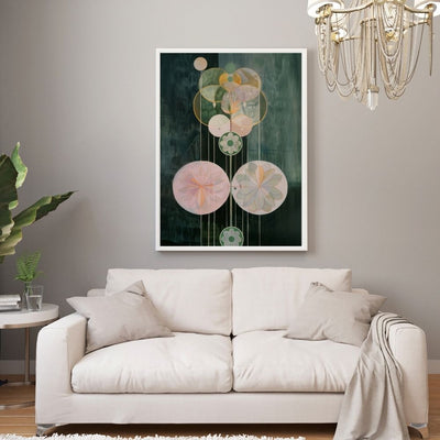 Symmetry in Bloom Geometric Botanical Art in Forest Green