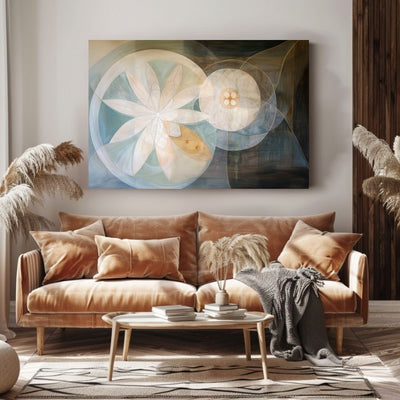 Celestial Abstract Floral Art in Soft Neutrals