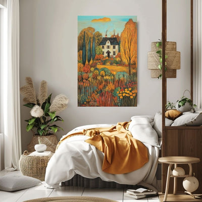 Autumn Glow Manor – Idyllic Seasonal Landscape Wall Art - Infusion Home