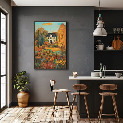 Autumn Glow Manor – Idyllic Seasonal Landscape Wall Art - Infusion Home