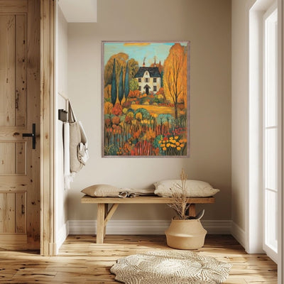 Autumn Glow Manor – Idyllic Seasonal Landscape Wall Art - Infusion Home