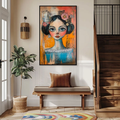 Blooming Charm – Whimsical Woman with Artistic Touch - Infusion Home