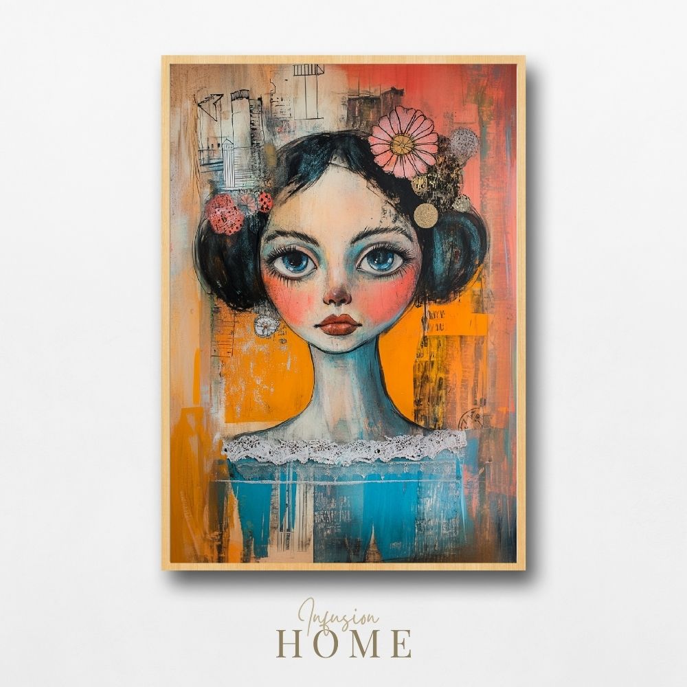 Blooming Charm – Whimsical Woman with Artistic Touch - Infusion Home