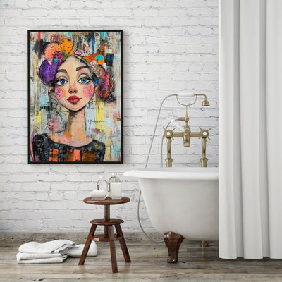 Charming Whimsy – Colorful Portrait Art of a Woman - Infusion Home