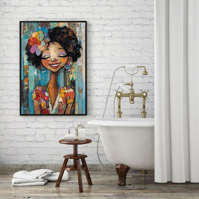 Colorful Bliss – Woman in Vibrant Whimsical Style - Infusion Home