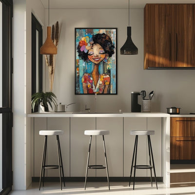 Colorful Bliss – Woman in Vibrant Whimsical Style - Infusion Home