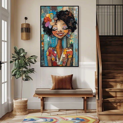 Colorful Bliss – Woman in Vibrant Whimsical Style - Infusion Home