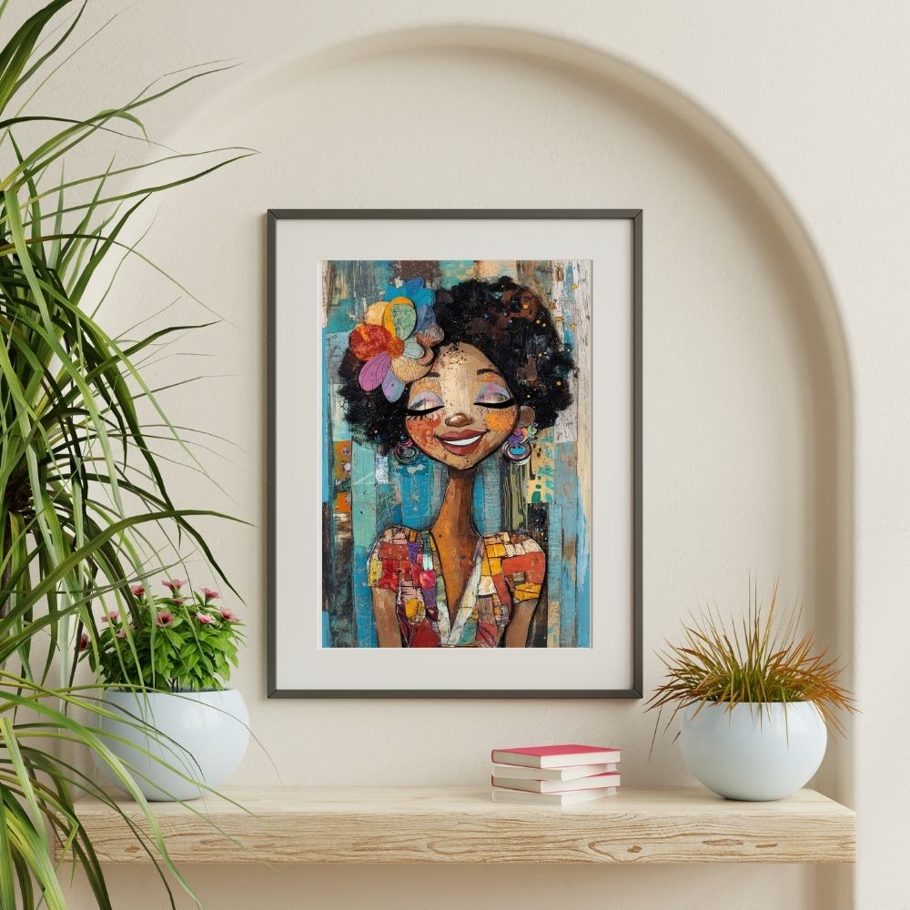 Colorful Bliss – Woman in Vibrant Whimsical Style - Infusion Home