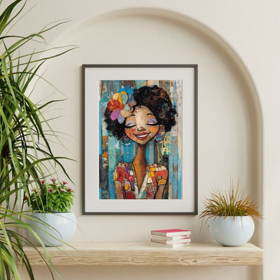 Colorful Bliss – Woman in Vibrant Whimsical Style - Infusion Home