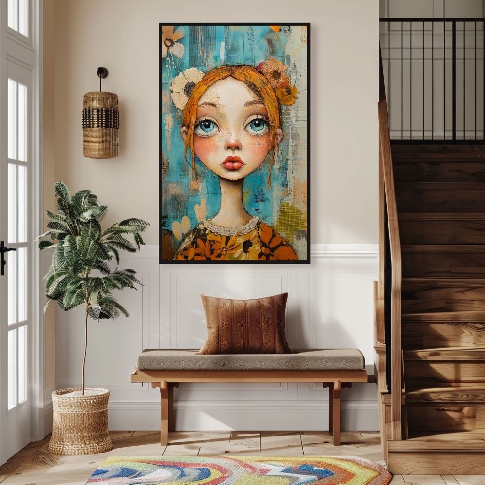 Colorful Essence – Woman with Floral Accents in Art - Infusion Home