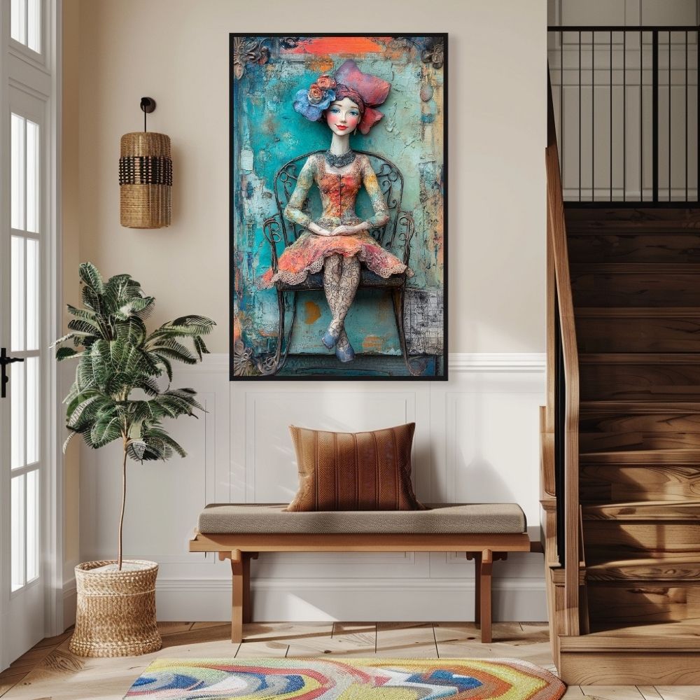 Colorful Expression – Mixed-Media Woman Portrait - Infusion Home