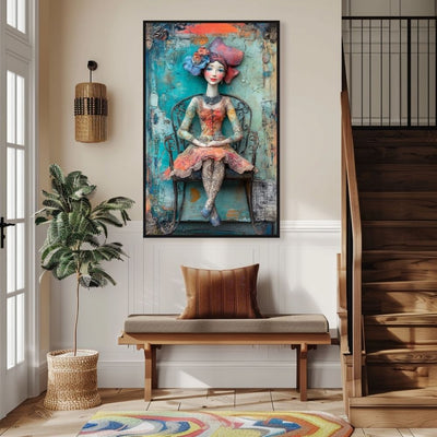 Colorful Expression – Mixed-Media Woman Portrait - Infusion Home