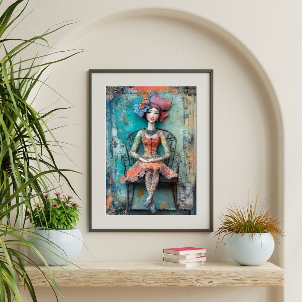 Colorful Expression – Mixed-Media Woman Portrait - Infusion Home