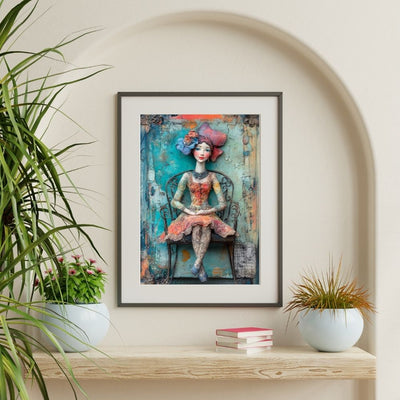 Colorful Expression – Mixed-Media Woman Portrait - Infusion Home