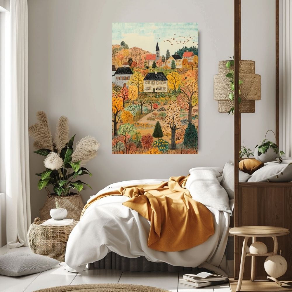 Countryside Bliss – A Vibrant Village in Autumn - Infusion Home