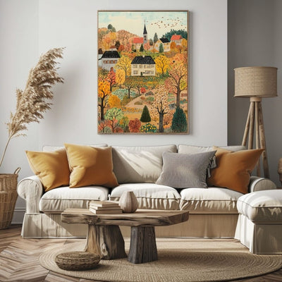 Countryside Bliss – A Vibrant Village in Autumn - Infusion Home