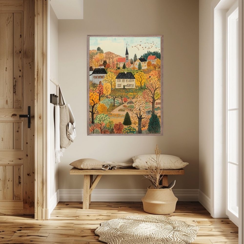 Countryside Bliss – A Vibrant Village in Autumn - Infusion Home