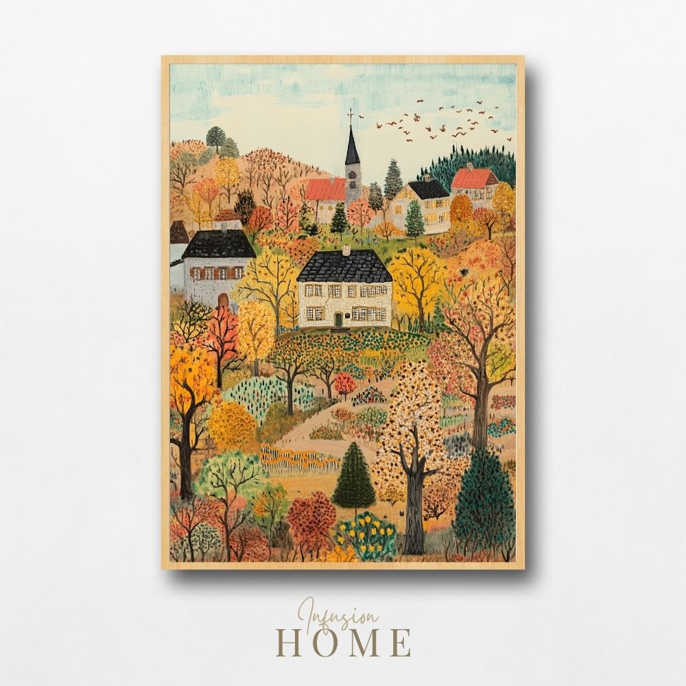 Countryside Bliss – A Vibrant Village in Autumn - Infusion Home