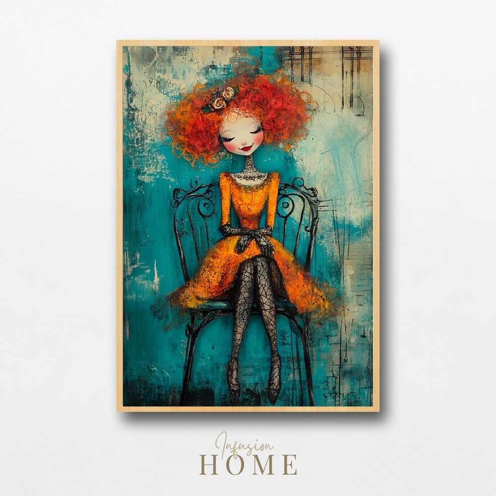 Creative Whimsy – Vibrant Mixed Media Portrait - Infusion Home