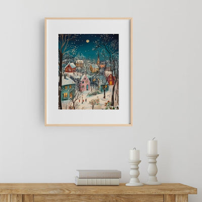 Enchanted Winter Village Under a Starry Sky - Infusion Home