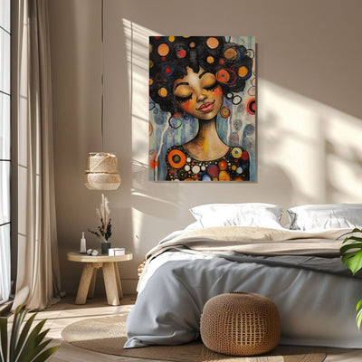 Floral Elegance – Whimsical Portrait with Colorful Touch - Infusion Home