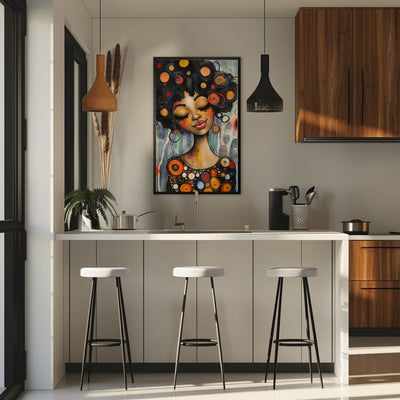 Floral Elegance – Whimsical Portrait with Colorful Touch - Infusion Home