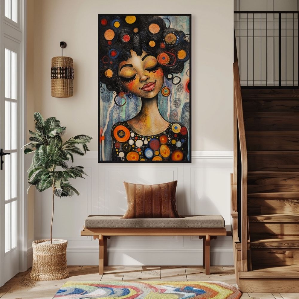 Floral Elegance – Whimsical Portrait with Colorful Touch - Infusion Home