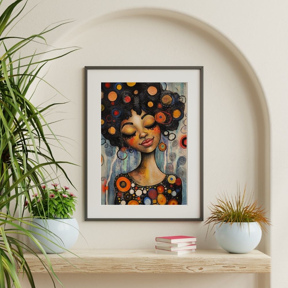 Floral Elegance – Whimsical Portrait with Colorful Touch - Infusion Home