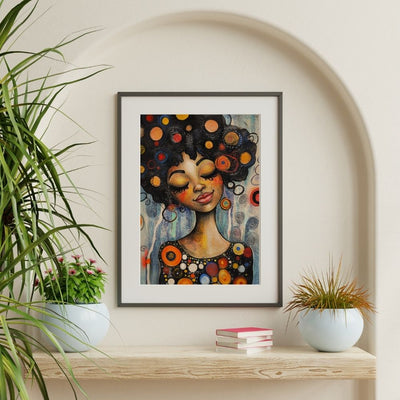 Floral Elegance – Whimsical Portrait with Colorful Touch - Infusion Home