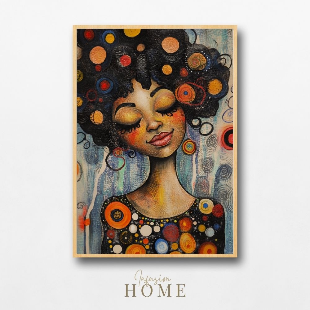 Floral Elegance – Whimsical Portrait with Colorful Touch - Infusion Home
