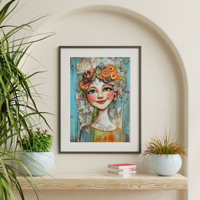 Floral Whimsy – Abstract Woman Portrait with Bold Details - Infusion Home