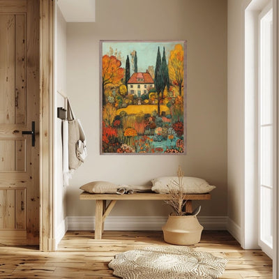 Golden Serenity – Cottage Garden in Full Bloom - Infusion Home