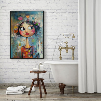 Happy Vibrance – Whimsical Art of a Cheerful Woman - Infusion Home