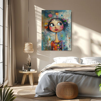 Happy Vibrance – Whimsical Art of a Cheerful Woman - Infusion Home