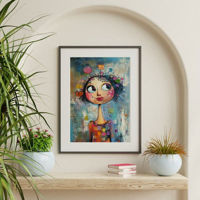 Happy Vibrance – Whimsical Art of a Cheerful Woman - Infusion Home