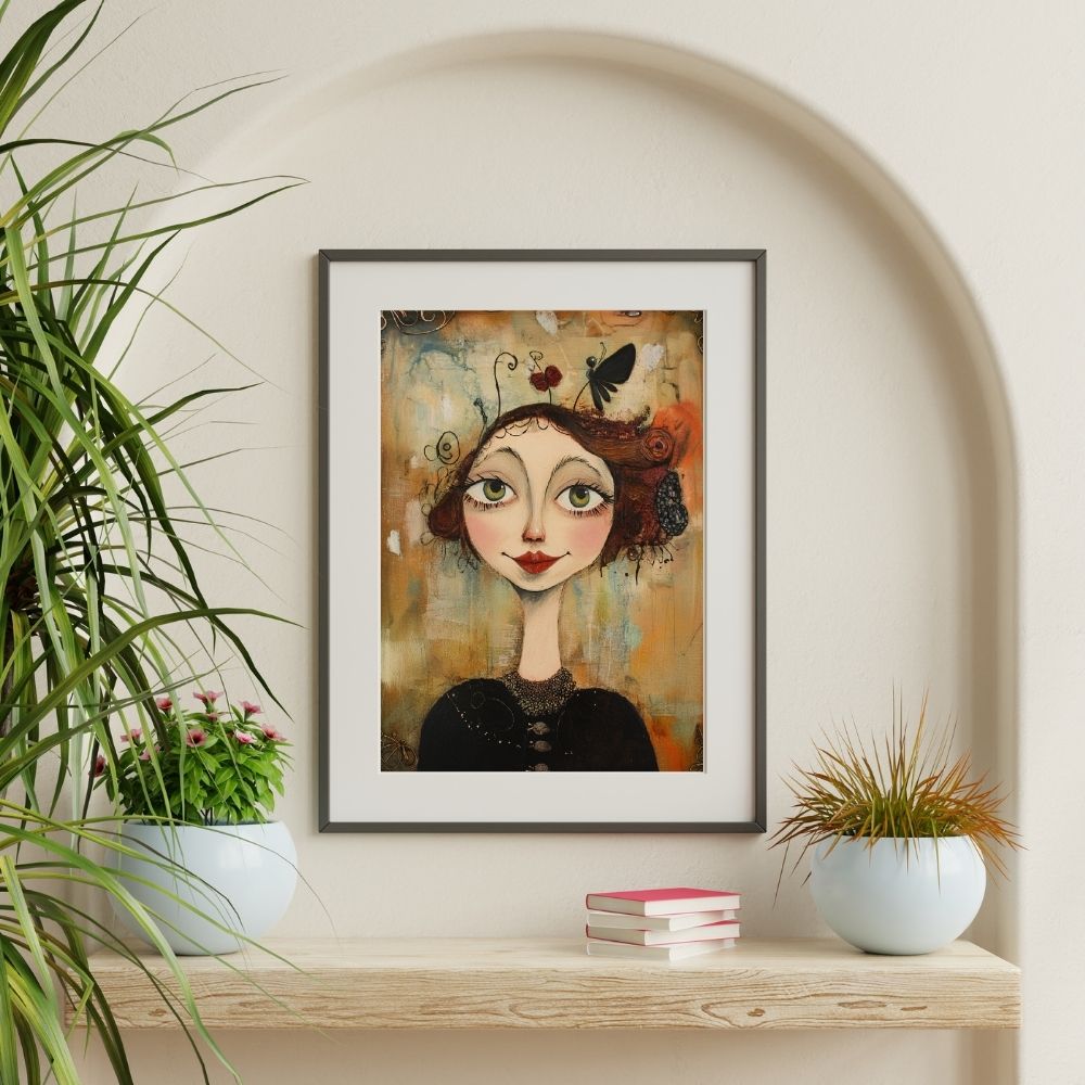 Joyful Portrait – Whimsical Mixed Media Art - Infusion Home