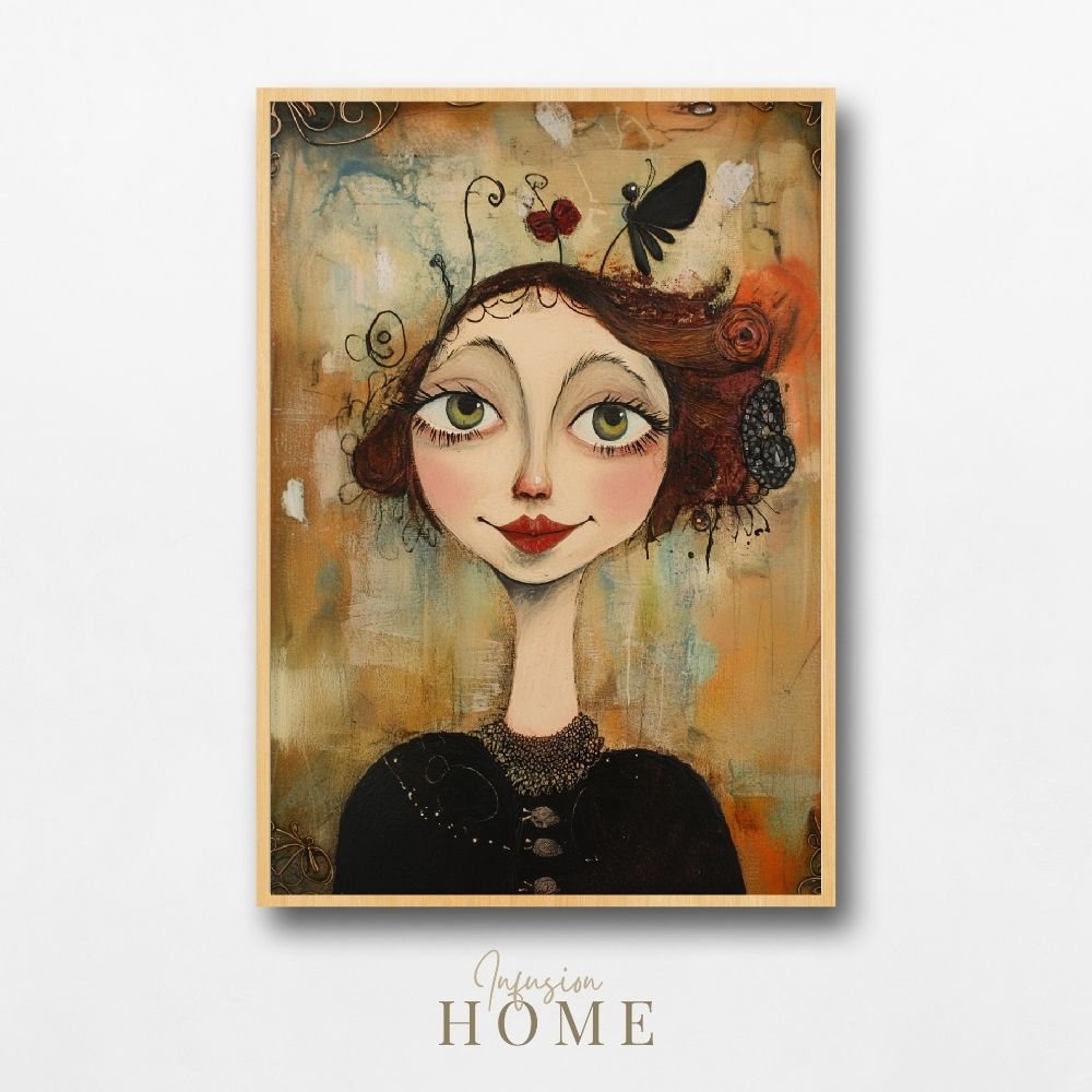 Joyful Portrait – Whimsical Mixed Media Art - Infusion Home