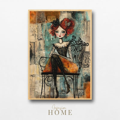 Playful Whimsy – Artistic Portrait of a Woman with Bold Colors - Infusion Home