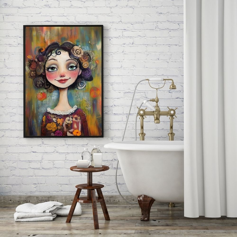 Radiant Blossoms – Whimsical Woman Portrait of Floral Elegance - Infusion Home