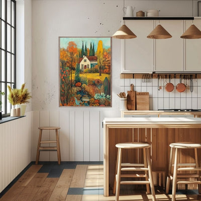 Rustic Charm – Warm Autumn Landscape with Vibrant Hues - Infusion Home