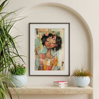 Serene Beauty – Whimsical Woman with Artistic Details - Infusion Home