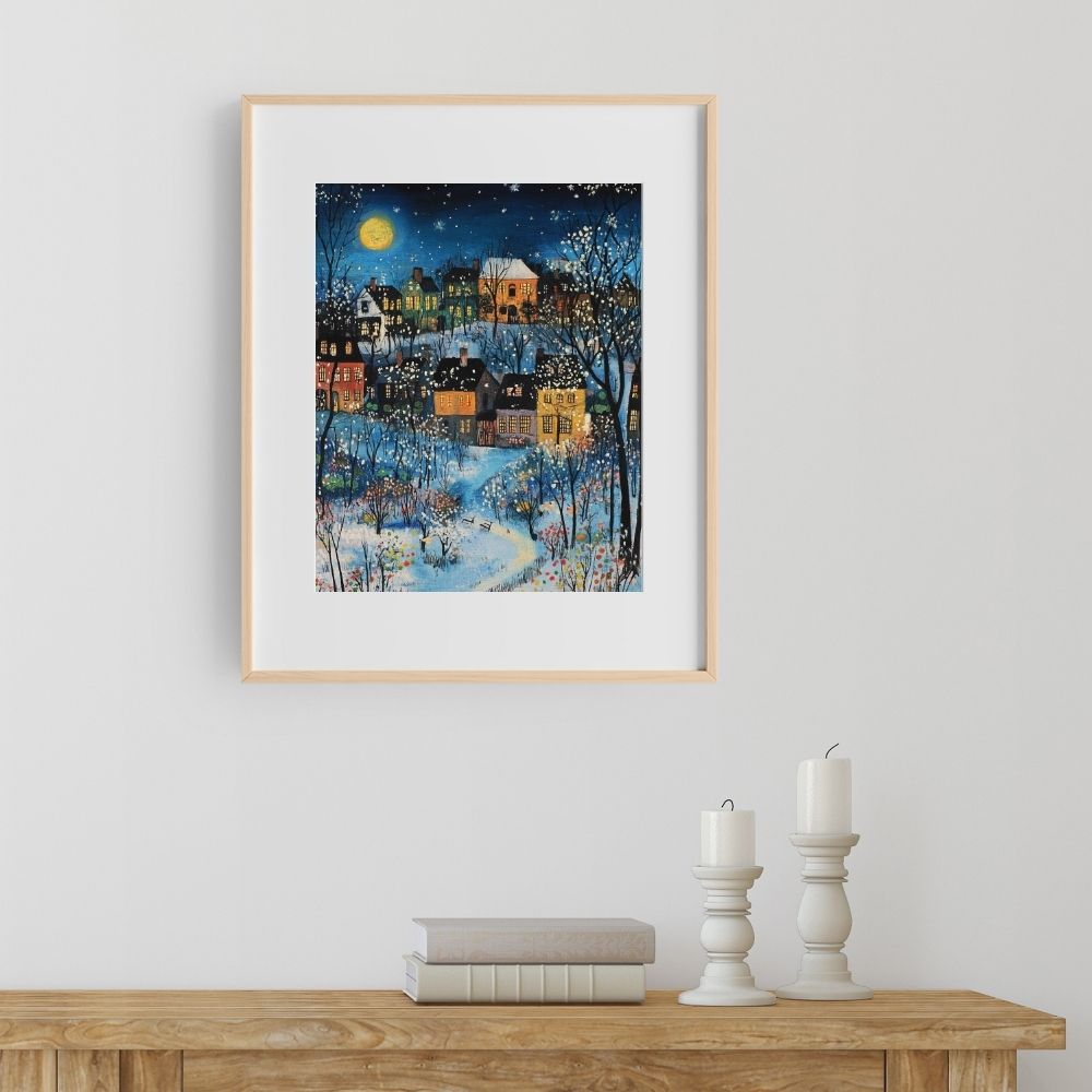 Starry Winter Night in a Quaint Village - Infusion Home