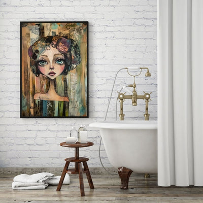 Subdued Charm – Woman Portrait in Whimsical Style - Infusion Home