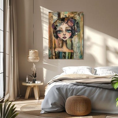 Subdued Charm – Woman Portrait in Whimsical Style - Infusion Home