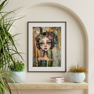 Subdued Charm – Woman Portrait in Whimsical Style - Infusion Home