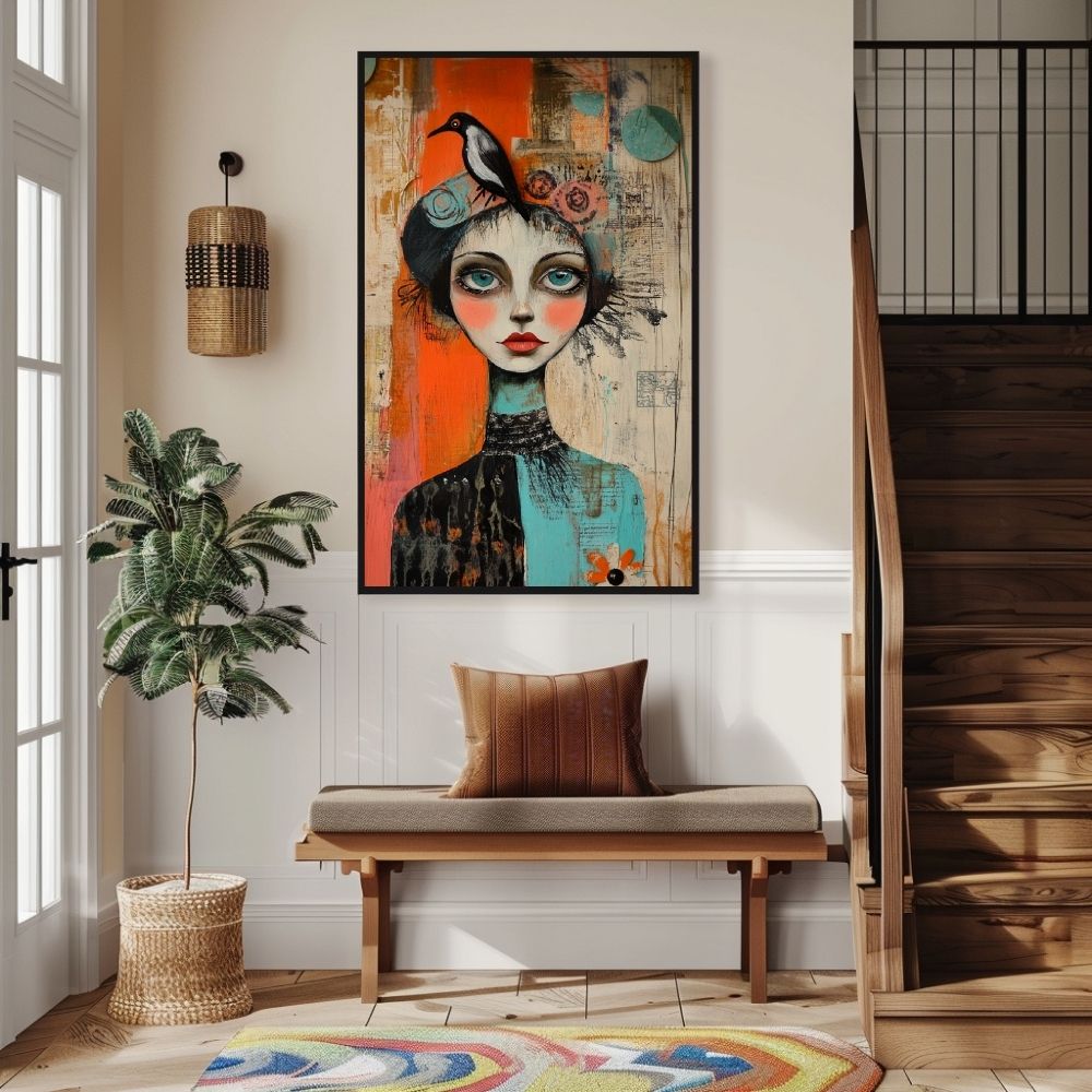 Vivid Whimsy – Woman Portrait with Quirky Charm - Infusion Home