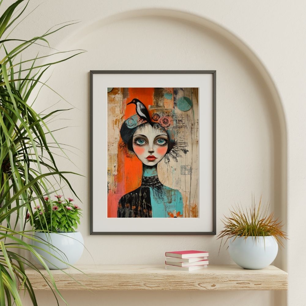 Vivid Whimsy – Woman Portrait with Quirky Charm - Infusion Home