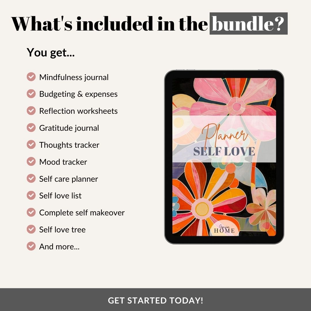 Self-Love Planner – Printable & Fillable Digital Download